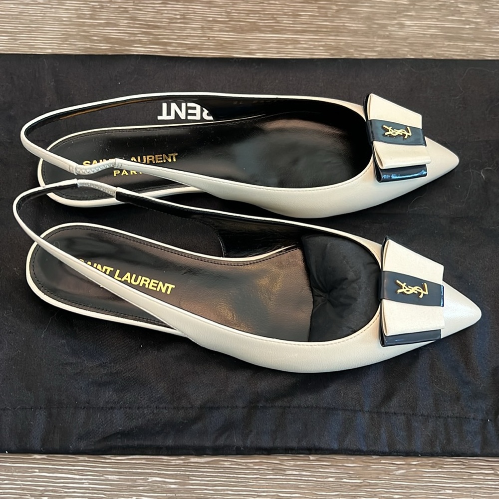 Yves Saint Laurent Anais leather slingback flats - Picture 5 of 9